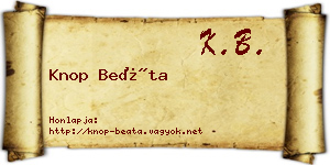 Knop Beáta névjegykártya