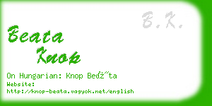 beata knop business card